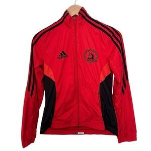 Adidas 2012 26.2 Boston Marathon ClimaPROOF Embroidered Zip Up Red Jacket. XS.